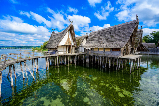 Lake Dwellings Unteruhldingen - The Lake Dwellings of the Stone and Bronze Age (4.000 to 850 BC) are reawakening at Lake Constance (Bodensee) Germany - travel destination