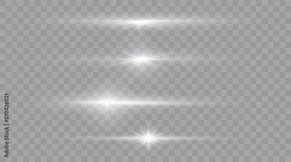 Aufkleber set of shining sparkles and lens flares. glowing lights isolated on transparent background. vector i