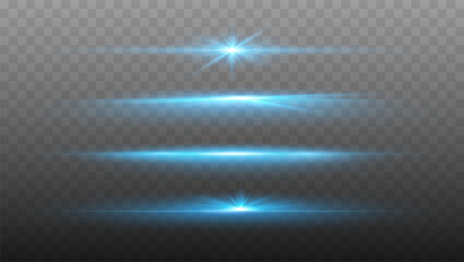 Set of shining sparkles and lens flares. Glowing lights isolated on transparent background. Vector illustration - 570426077