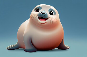 Seal Charming Cartoon Generative AI