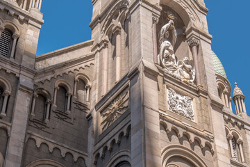 detail of an ancient church facade in a classical style, Buenos Aires Argentina