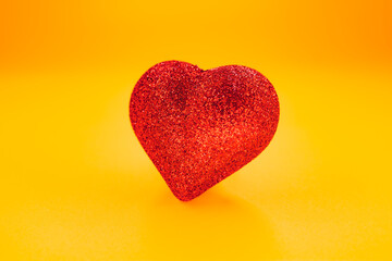 heart shape on the yellow background