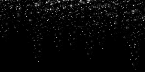 Starry night beautiful illustration on plain black background