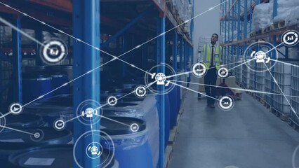 They are working in a warehouse that specializes in freight transportation and distribution