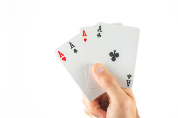 Gambling with Playing Cards in Hand 