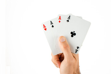 Gambling with Playing Cards in Hand 