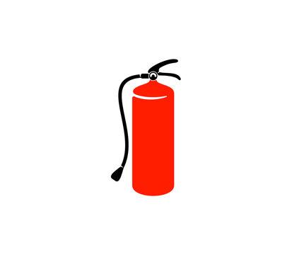 Extinguisher, fire extinguisher, extinguishing and fire fighting, graphic design. Fire, flames, firefighter, extinguish and fire equipment, sign and symbol, vector design and illustration