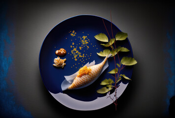 Rollitos vietnamita de gambas ternera y verduras, cocina de autor, chef, creada con IA generativa