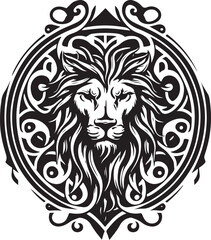 Fototapeta na wymiar Lion ethnic graphic style with celtic ornaments. Vector illustration