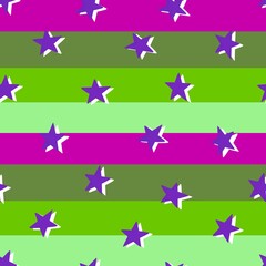 Fototapeta premium Cartoon geometric seamless stars and stripes pattern for wrapping paper and kids clothes print and fabrics