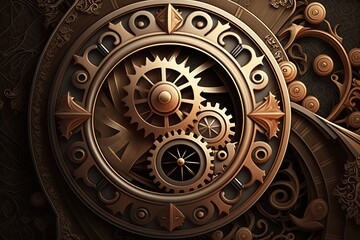 Fototapeta na wymiar steampunk gears background and banner for web sites, ai