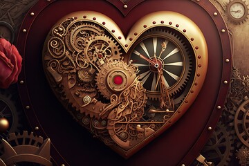 steampunk heart, valentine love, ai