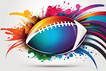 Colorful football background, football NFL poster with colorful background, ai