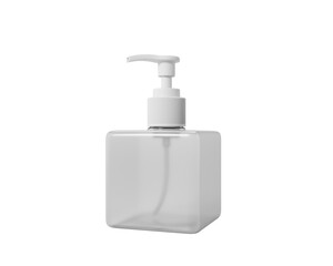 Soap Dispenser  Square Bottle packaging isolated on transparent background, prepared for mockup, 3D render.