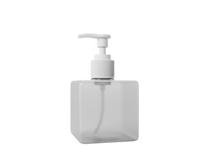 Soap Dispenser  Square Bottle packaging isolated on transparent background, prepared for mockup, 3D render.