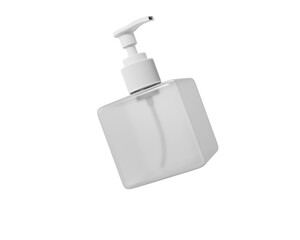 Soap Dispenser  Square Bottle packaging isolated on transparent background, prepared for mockup, 3D render.