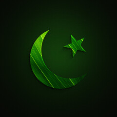 14 August 23 March Pakistan Day and Happy Independence Day Leaves texture Design with Golden text 3d illustration