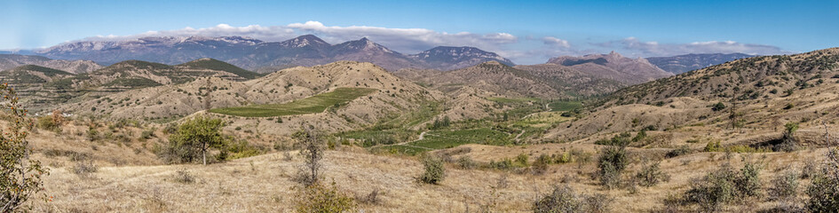 Fototapeta na wymiar Panorama of the Crimean mountains.