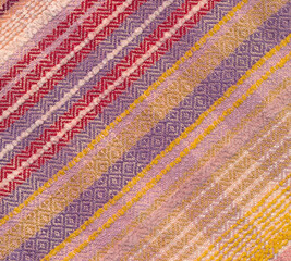 Handwoven towel in warm pastel colors