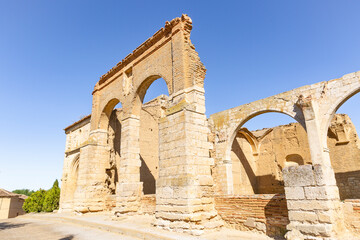 ruins of the church of San Juan in Moral de la Reina, province of Valladolid, Castile and Leon, Spain - June 2022