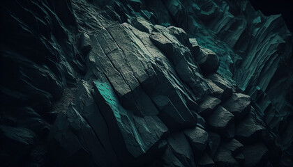 Emerald green rock background texture with light scratches