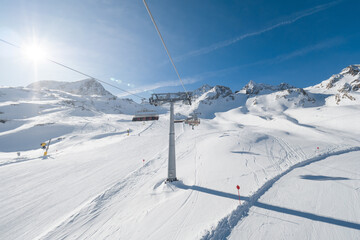 Ski resort of  Stubai glacier Austria