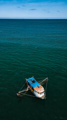 Peruíbe Litoral Sul Paulista Baixada Santista São Paulo Praia  Barco Pesca Pescadores Pescaria Peixes Oceano Mar Turismo Férias Verão Natureza Rio Água Areia Aérea Paradisíaco 