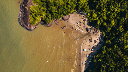 Peruíbe Litoral Sul Paulista Baixada Santista São Paulo Praia  Barco Pesca Pescadores Pescaria Peixes Oceano Mar Turismo Férias Verão Natureza Rio Água Areia Aérea Paradisíaco 