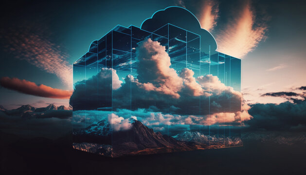 Cloud computing technology concept wallpaper background