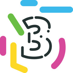 modern style business icon isolated symbol number three - PNG image with transparent background