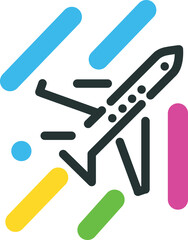 modern style business icon isolated symbol passenger plane - PNG image with transparent background