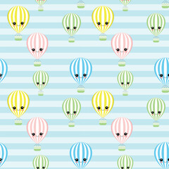 Cute adorable air balloons characters- seamless pattern