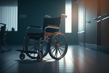 Fototapeta na wymiar Wheelchair in the hospital genarative AI