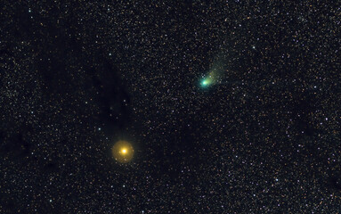 Conjunction between comet C/2022 E3 (ZTF) and Mars on February 10, 2023, from Italy, Tuscany