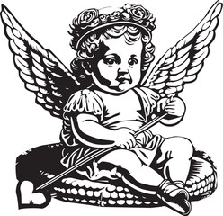 cute cupid realistic baby 