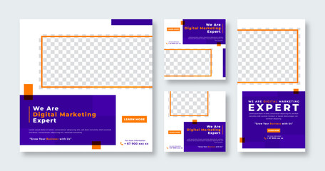 Business Digital Marketing Agency Social Media Post for Online Marketing Promotion Banner, Story and Web Internet Ads Flyer