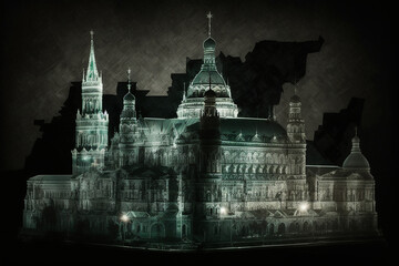 Obraz premium Grand Kremlin Palace, Moscow, Generative AI