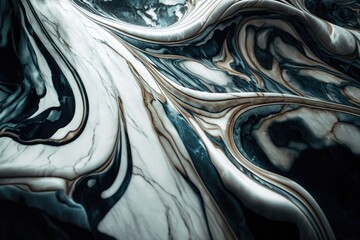 marble surface with veins and swirls often used to convey a sense of luxury and sophistication, concept of Luxuriousness and Opulence, created with Generative AI technology