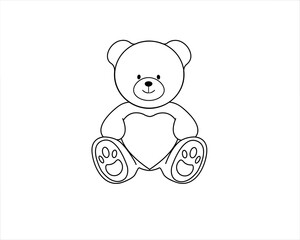 teddy bear with heart vectoctor