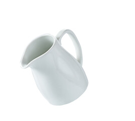small milk jar or creamer isolated on white background.