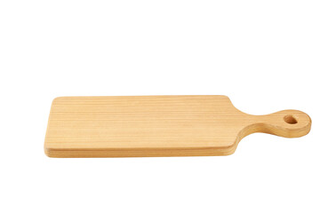 wooden cutting board isolated on white background.