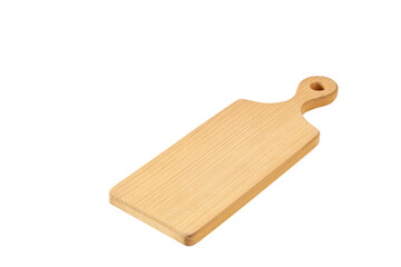 wooden cutting board isolated on white background.
