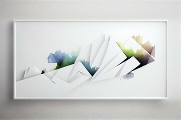 Wide 3d watercolor illustration on white background AI Generated