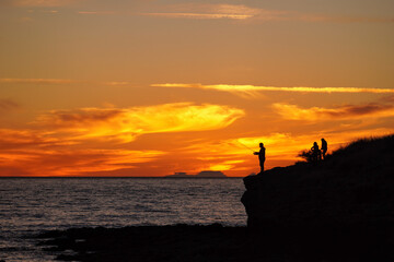 Fishing time on sunset