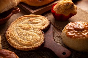 Oreja. Mexican sweet bread made with puff pastry, its name comes from its shape similar to that of ears, of French origin, where it is known as Elephant Ear or Palmier Puff Pastry.