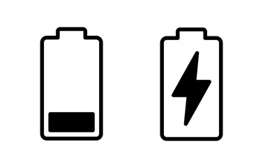 Battery icon vector illustration. battery charging sign and symbol. battery charge level