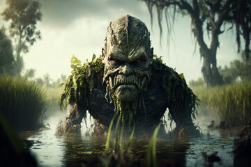 monster in the swamp genarative AI - obrazy, fototapety, plakaty