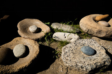 Stone Mano and Matate used by Native American Tribes to Grind Grain and Acorns