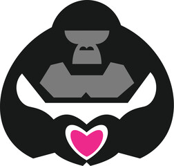 gorilla making a heart with hands