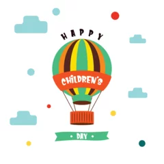 Fototapeten Happy children's day illustration with cute children characters © Framehay